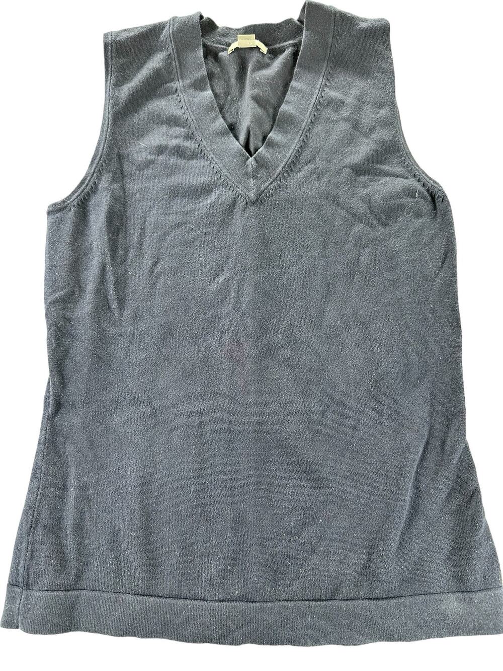 Ann Taylor Factory Navy Blue Sleeveless V-Neck Knit Top Women's Size XS
